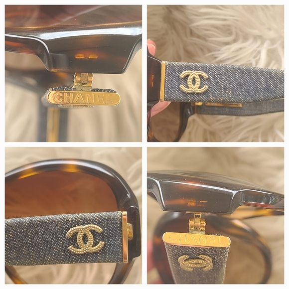 Authentic CHANEL Denim CC Sunglasses Havana- Great Condition - Picture 7 of 12